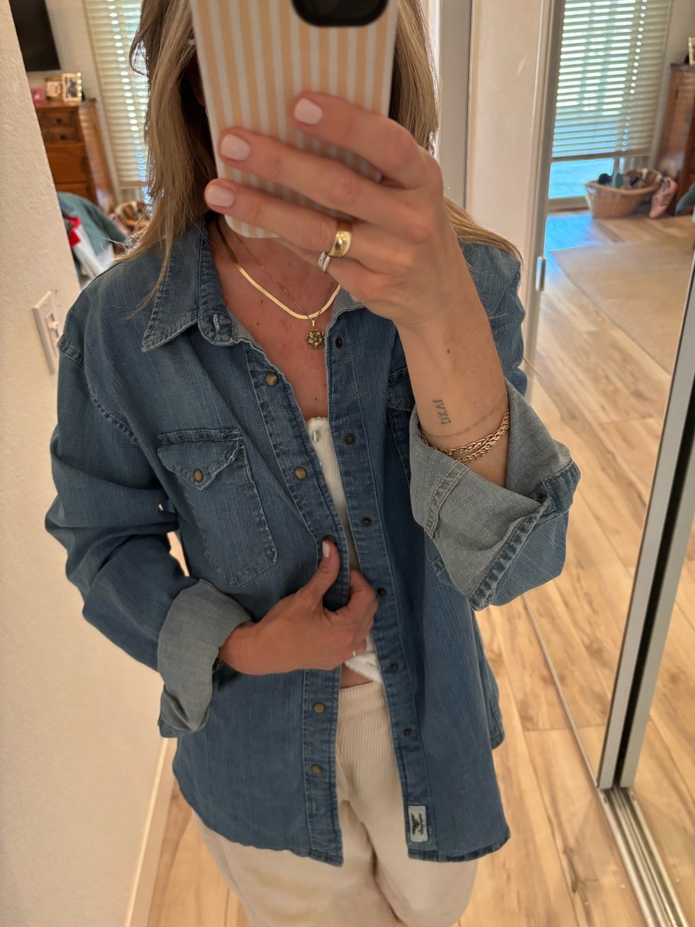Wrangler Light Blue Denim Western Shirt - women